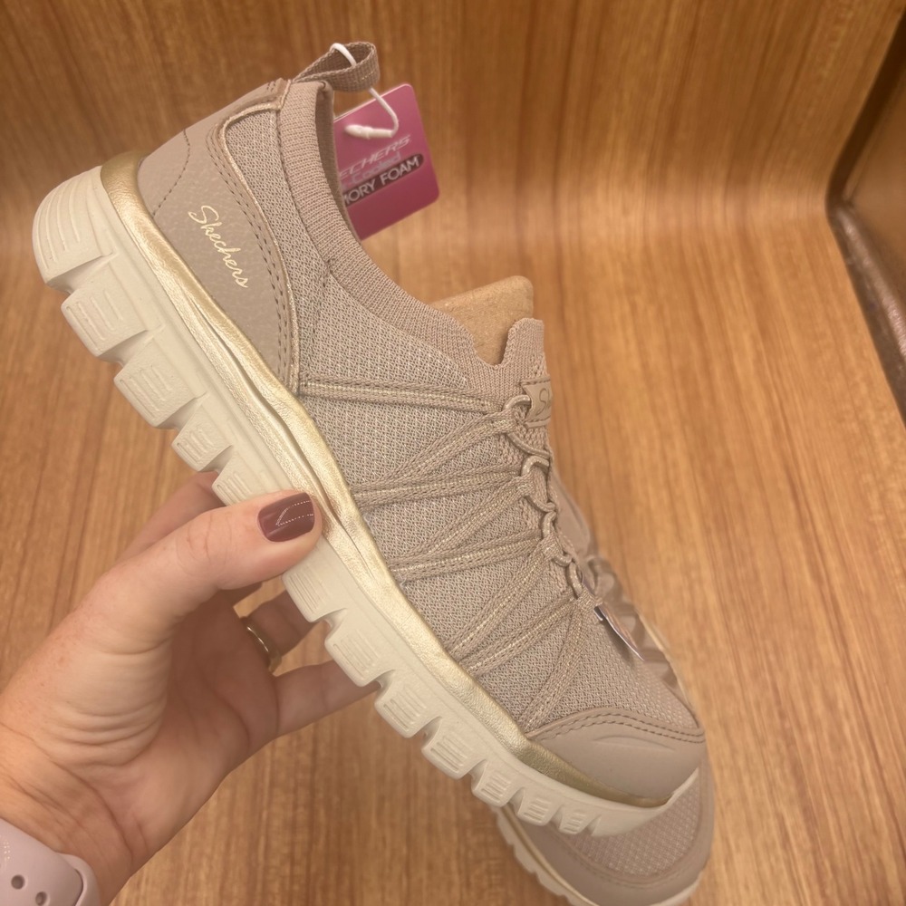 New Skechers Graceful Purecrush Womens 6.5 Taupe Gold 100888 TPGD Sneakers - Picture 9 of 10